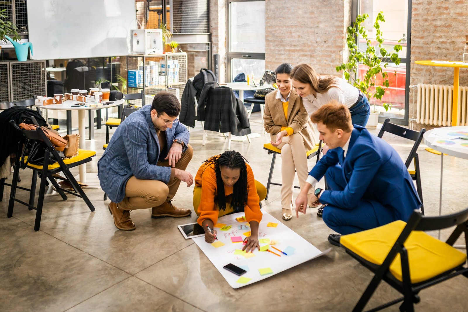 Business team working in a start-up office